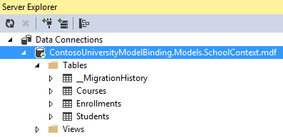 database tables