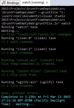 running tasks output