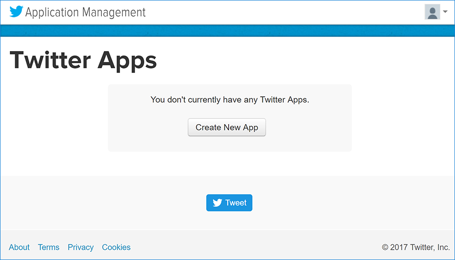 Twitter Application Management open in Microsoft Edge