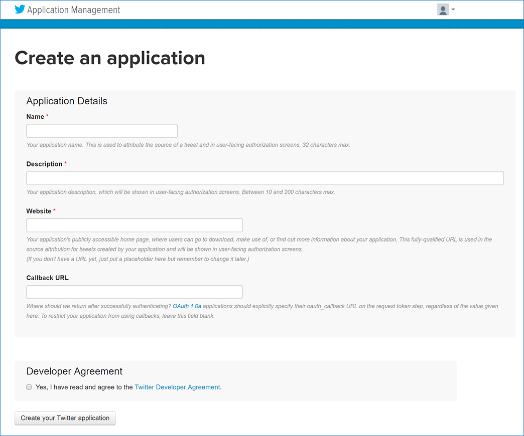 Create an application page